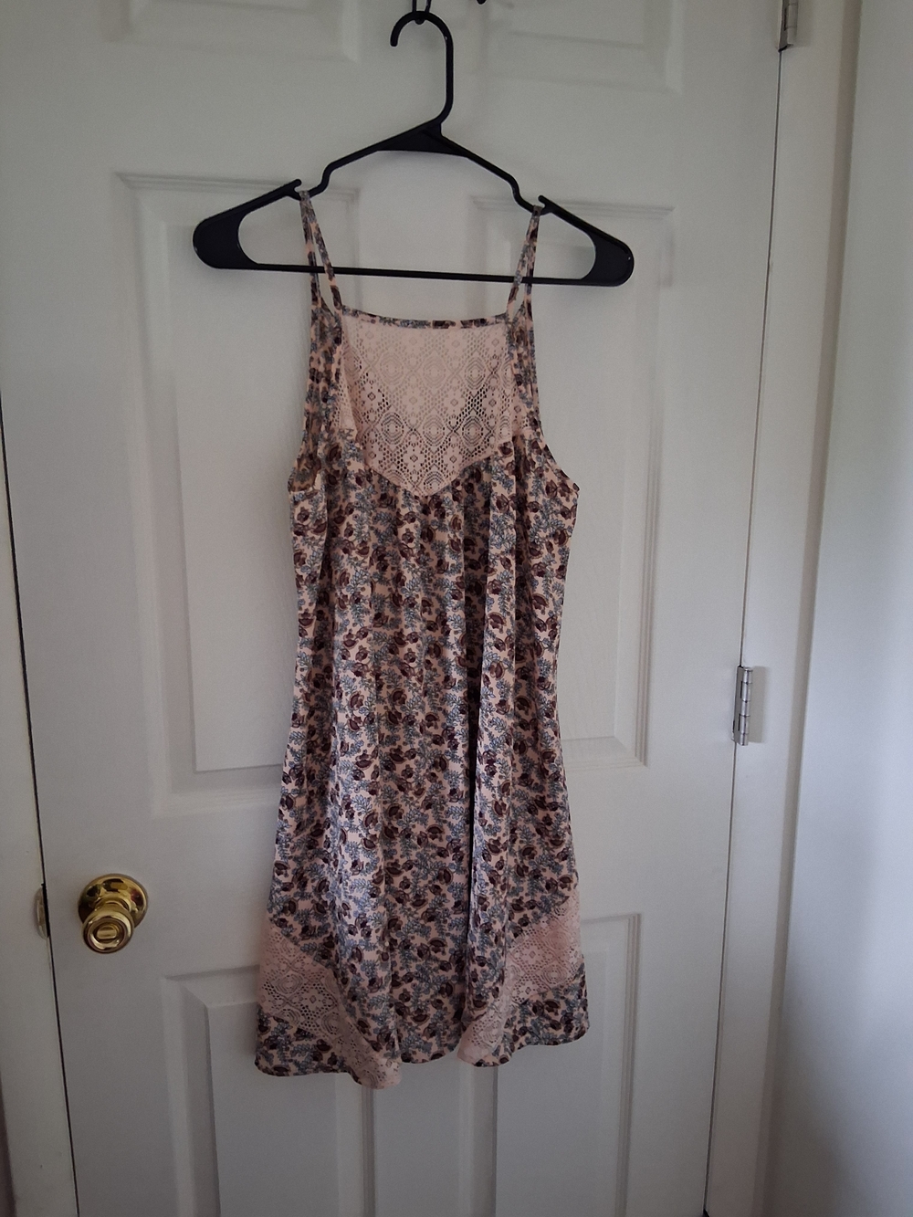 Kendall & Kylie Blush Floral Lace-Panel Mini Dress